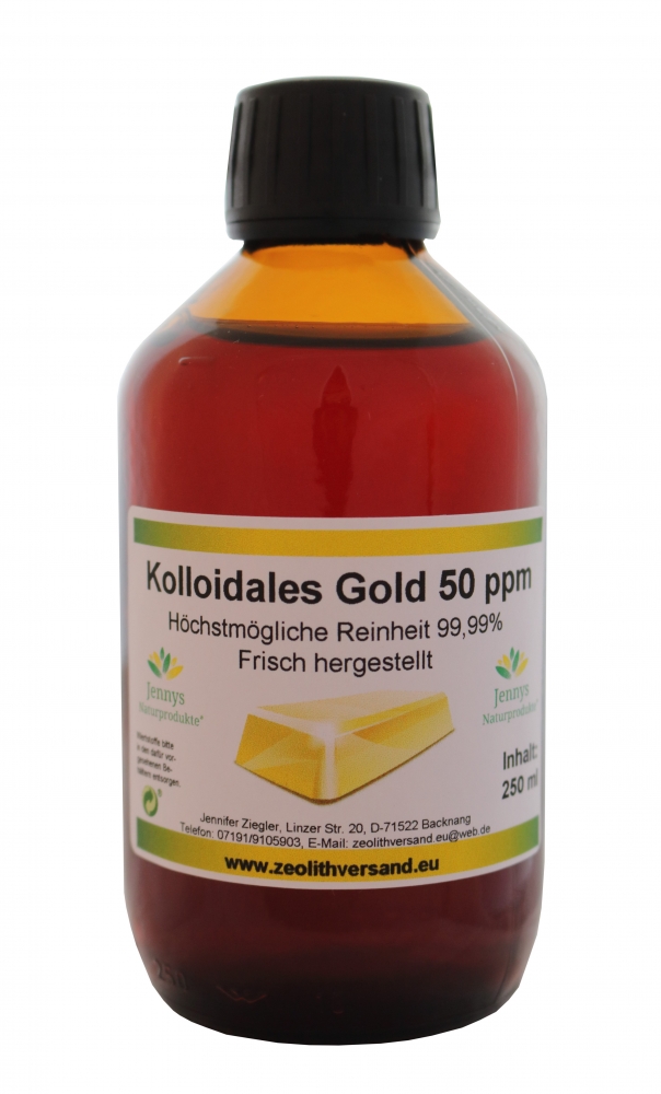 Bild 1 von Kolloidales Gold 50 ppm - 250 ml in Braunglasflasche