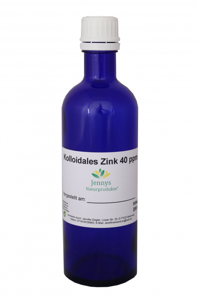 Bild 1 von Kolloidales Zink 200 ml 40 ppm in Blauglasflasche